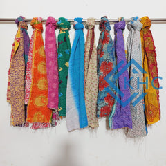 100% Cotton Indian Vintage Kantha Boho Scarves 2 Pcs Set