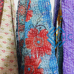 100% Cotton Indian Vintage Kantha Boho Scarves 2 Pcs Set