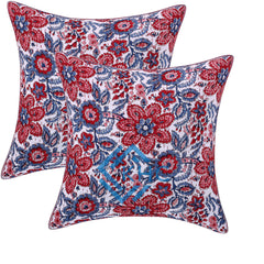 Handmade Kantha Fabric Floral Cushion Cover Set