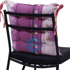 Assorted Vintage-Inspired Kantha Chair Pad - Embroidered Cotton Chair Cushion