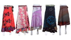 Vintage Silk Long Floral Beach Cover Up Handmade Skirt 5 Pcs Set