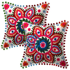 5 Pcs Set Suzani Embroidered Decorative Cushion Cover