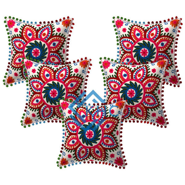 5 Pcs Set Suzani Embroidered Decorative Cushion Cover