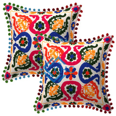 Suzani Embroidered Cushion Cover Handmade Traditional Set 5 Pcs