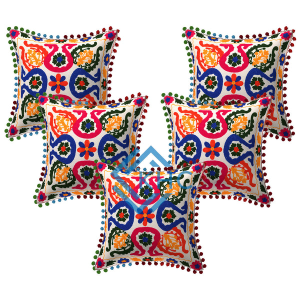 Suzani Embroidered Cushion Cover Handmade Traditional Set 5 Pcs