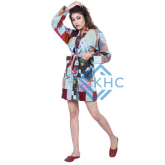 Indian Handmade Patchwork Long Sleeves Kimono jacket