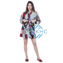 Indian Handmade Patchwork Long Sleeves Kimono jacket