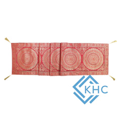 Red Mandala Brocade Silk Table Runner