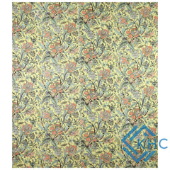 Vintage Kantha Floral Yellow Queen Quilt