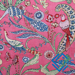 Baby Pink Bird Print Indian Vintage Kantha Quilt Throw