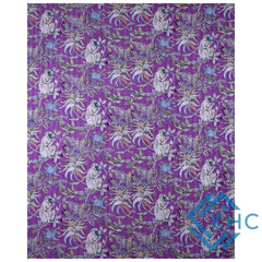 Purple Vintage Kantha Boho Monkey Print Cotton Quilt