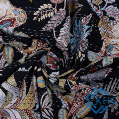 Black Quilt Kantha Blanket Indian Handmade Bedsheets