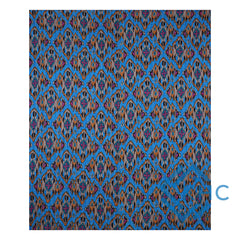 Ikat Print Blue Pure Cotton Quilt Bedspread