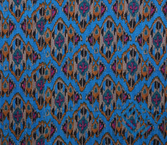 Ikat Print Blue Pure Cotton Quilt Bedspread