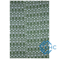 100% Cotton Kantha Green Quilt Ikat Print