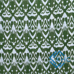 100% Cotton Kantha Green Quilt Ikat Print