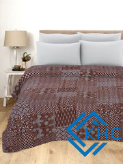 Red Indigo Print Boho Quilt King Queen Size Quilt