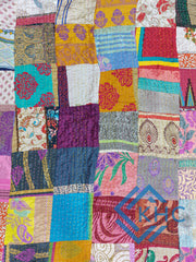 Handmade Patchwork Quilt Silk Patola Multicolor Quilt