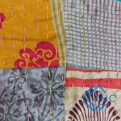 Handmade Patchwork Quilt Silk Patola Multicolor Quilt