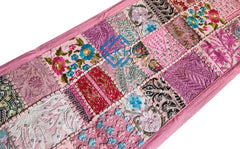 Pink Embroidered Decorative Patchwork Dining Table Runner