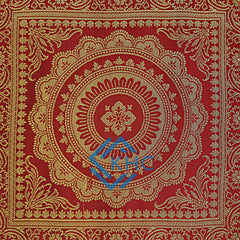 5 Pcs Mandala Ethnic Brocade Maroon And Gold Pillow Covers 16x16 Inch