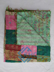 Multicolor Reversible Patchwork Silk Kantha Stich 5 Pcs