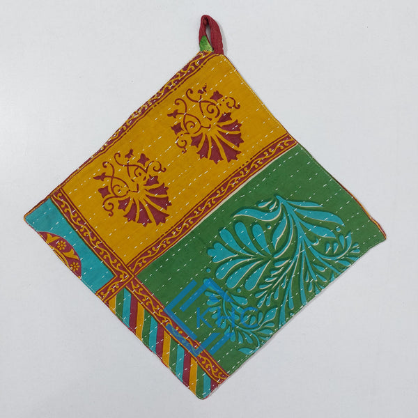 Handmade Vintage kantha Cotton Pot Holder Set Of 8