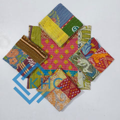 Indian Vintage Kantha Cotton Napkin Lot of 5 Pcs