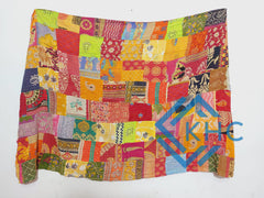 Assorted Vintage Kantha Handmade Patchwork Queen Quilt