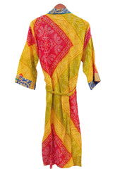 Indian Vintage Recycled Cotton Saree Kimono Robe